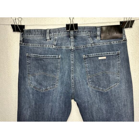 Armani Exchange J16 Straight Stretch Jeans Mens Size‎ 38x29 Dark Blue Denim AX - Picture 4 of 12